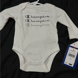 Champion White Long Sleeve Bodysuit